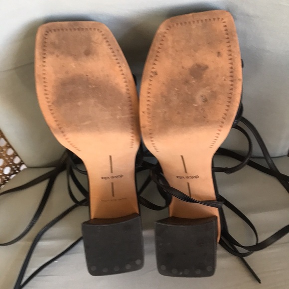 Dolce Vita black chunky heel square toe leg strap gladiator style shoes size 9.5 - Picture 9 of 11